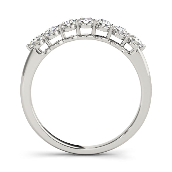 Prong Set Half Eternity Ring in Gold & Platinum