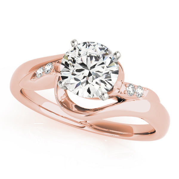 Iconic Bypass Round Diamond Engagement Ring in 10K/14K gold and platinum with certified lab-grown or natural diamonds