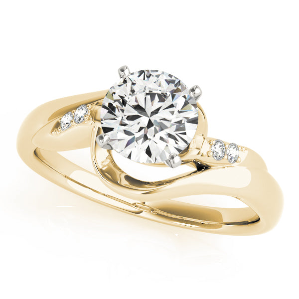 Iconic Bypass Round Diamond Engagement Ring in 10K/14K gold and platinum with certified lab-grown or natural diamonds