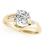 Iconic Bypass Round Diamond Engagement Ring in 10K/14K gold and platinum with certified lab-grown or natural diamonds
