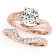 Iconic Bypass Round Diamond Engagement Ring in 10K/14K gold and platinum with certified lab-grown or natural diamonds