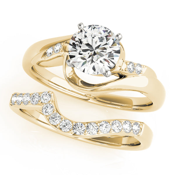 Iconic Bypass Round Diamond Engagement Ring in 10K/14K gold and platinum with certified lab-grown or natural diamonds