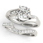 Iconic Bypass Round Diamond Engagement Ring in 10K/14K gold and platinum with certified lab-grown or natural diamonds