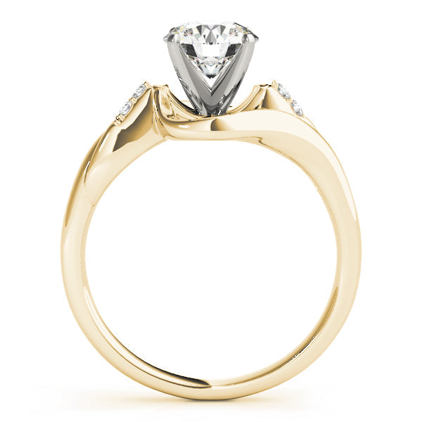 Iconic Bypass Round Diamond Engagement Ring in 10K/14K gold and platinum with certified lab-grown or natural diamonds