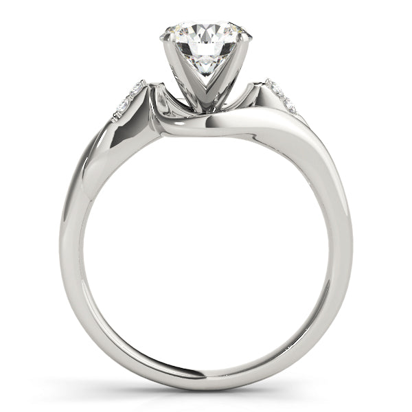 Iconic Bypass Round Diamond Engagement Ring in 10K/14K gold and platinum with certified lab-grown or natural diamonds