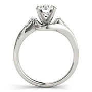 Iconic Bypass Round Diamond Engagement Ring in 10K/14K gold and platinum with certified lab-grown or natural diamonds