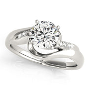 Iconic Bypass Round Diamond Engagement Ring in 10K/14K gold and platinum with certified lab-grown or natural diamonds