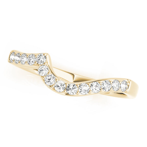 Curved Bands Half Eternity Ring in 10K/14K gold and platinum with certified lab-grown or natural diamonds
