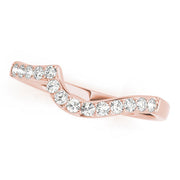 Curved Bands Half Eternity Ring in Gold & Platinum