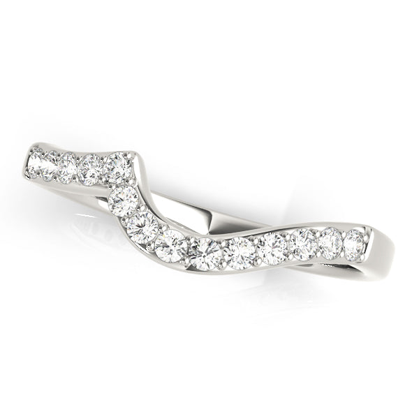 Curved Bands Half Eternity Ring in Gold & Platinum