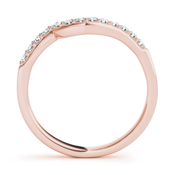 Curved Bands Half Eternity Ring in Gold & Platinum