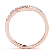 Curved Bands Half Eternity Ring in Gold & Platinum