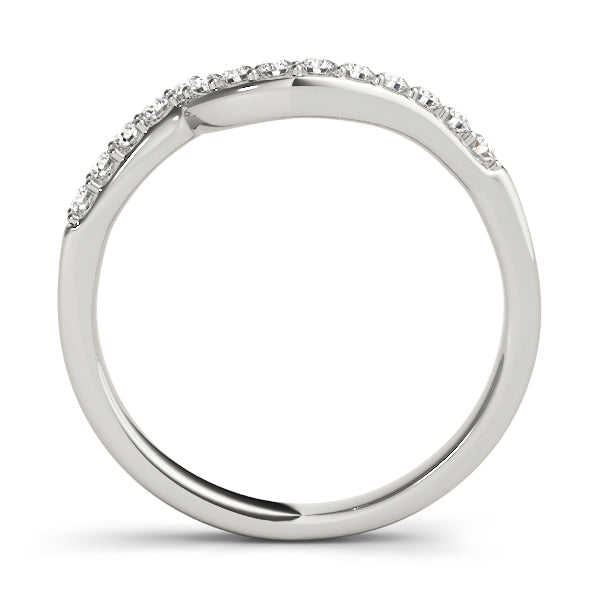 Curved Bands Half Eternity Ring in Gold & Platinum
