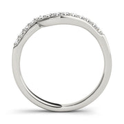 Curved Bands Half Eternity Ring in Gold & Platinum