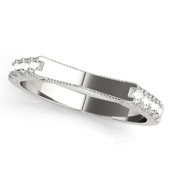 Prong Set Half Eternity Ring in Gold & Platinum
