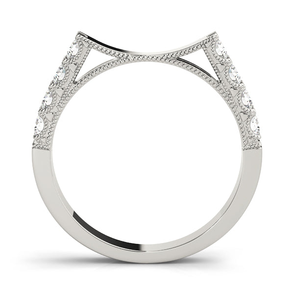 Prong Set Half Eternity Ring in Gold & Platinum