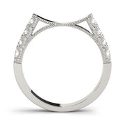Prong Set Half Eternity Ring in Gold & Platinum