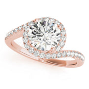 Bespoke Bypass Round Diamond Engagement Ring in 10K/14K gold and platinum with certified lab-grown or natural diamonds