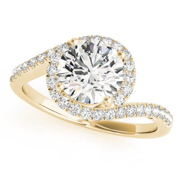 Bespoke Bypass Round Diamond Engagement Ring in 10K/14K gold and platinum with certified lab-grown or natural diamonds