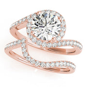 Bespoke Bypass Round Diamond Engagement Ring in 10K/14K gold and platinum with certified lab-grown or natural diamonds