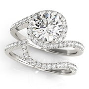 Bespoke Bypass Round Diamond Engagement Ring in 10K/14K gold and platinum with certified lab-grown or natural diamonds