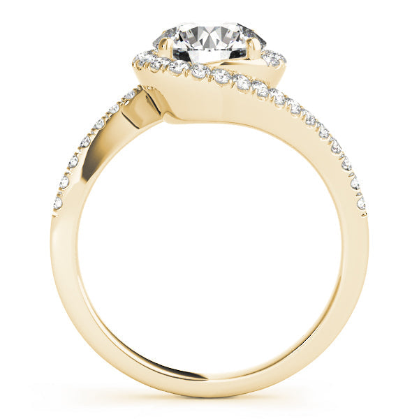 Bespoke Bypass Round Diamond Engagement Ring in 10K/14K gold and platinum with certified lab-grown or natural diamonds