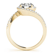 Bespoke Bypass Round Diamond Engagement Ring in 10K/14K gold and platinum with certified lab-grown or natural diamonds