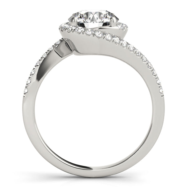 Bespoke Bypass Round Diamond Engagement Ring in 10K/14K gold and platinum with certified lab-grown or natural diamonds
