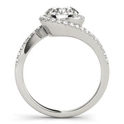 Bespoke Bypass Round Diamond Engagement Ring in 10K/14K gold and platinum with certified lab-grown or natural diamonds