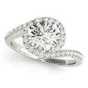 Bespoke Bypass Round Diamond Engagement Ring in 10K/14K gold and platinum with certified lab-grown or natural diamonds