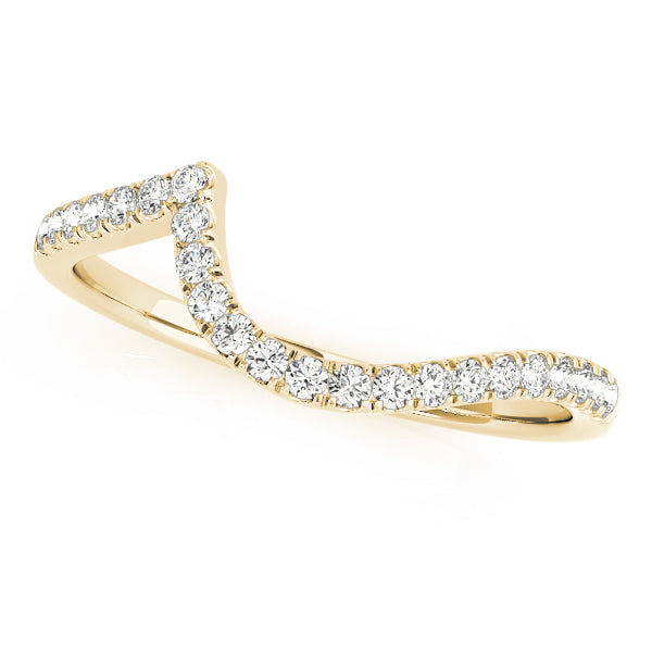 Split Prong Curved Half Eternity Ring in 10K/14K gold and platinum with certified lab-grown or natural diamonds