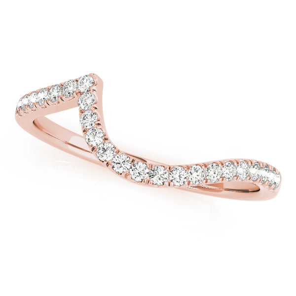 Split Prong Curved Half Eternity Ring in Gold & Platinum