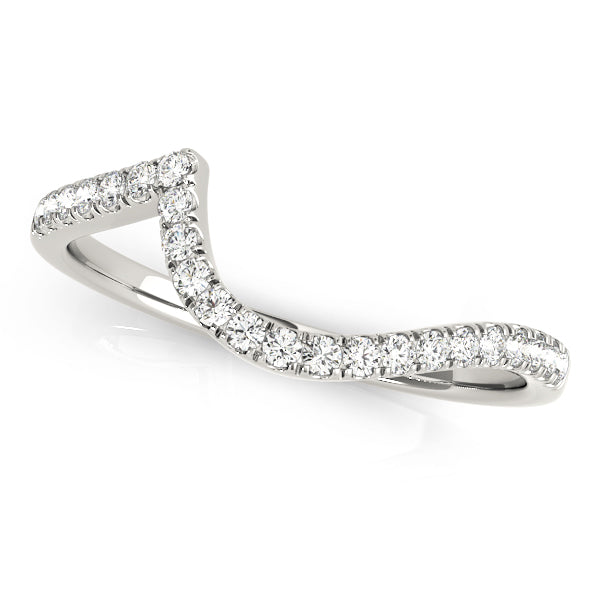 Split Prong Curved Half Eternity Ring in Gold & Platinum
