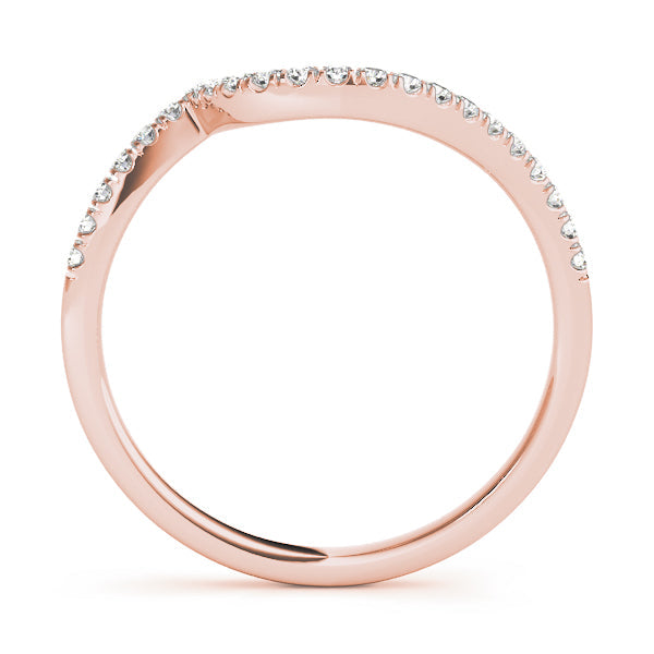 Split Prong Curved Half Eternity Ring in Gold & Platinum