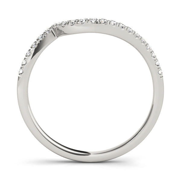 Split Prong Curved Half Eternity Ring in Gold & Platinum
