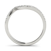 Split Prong Curved Half Eternity Ring in Gold & Platinum