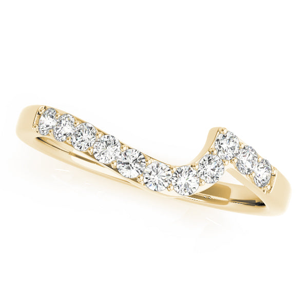 Curved Bands Half Eternity Ring in 10K/14K gold and platinum with certified lab-grown or natural diamonds