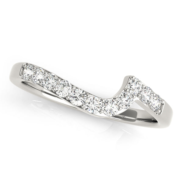 Curved Bands Half Eternity Ring in Gold & Platinum