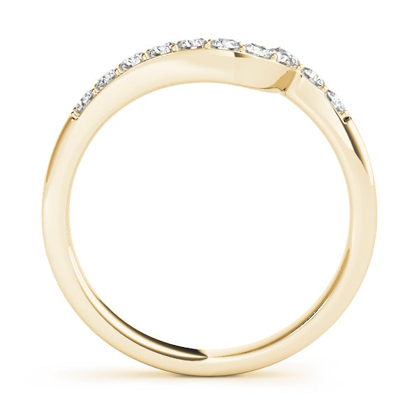 Curved Bands Half Eternity Ring in Gold & Platinum
