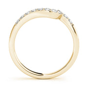 Curved Bands Half Eternity Ring in Gold & Platinum