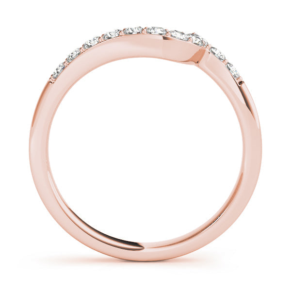 Curved Bands Half Eternity Ring in Gold & Platinum
