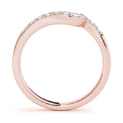 Curved Bands Half Eternity Ring in Gold & Platinum