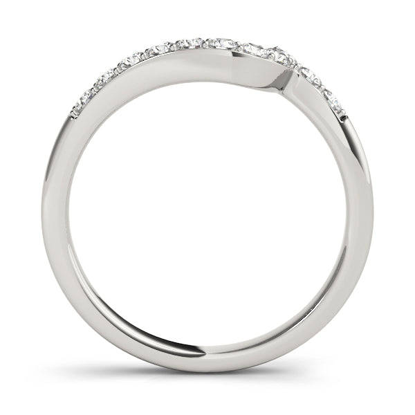 Curved Bands Half Eternity Ring in Gold & Platinum