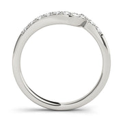 Curved Bands Half Eternity Ring in Gold & Platinum