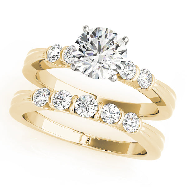 Sophisticated Prong-Set Round Diamond Engagement Ring in 10K/14K gold and platinum with certified lab-grown or natural diamonds