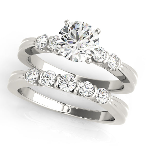 Sophisticated Prong-Set Round Diamond Engagement Ring in 10K/14K gold and platinum with certified lab-grown or natural diamonds