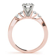 Sophisticated Prong-Set Round Diamond Engagement Ring in 10K/14K gold and platinum with certified lab-grown or natural diamonds