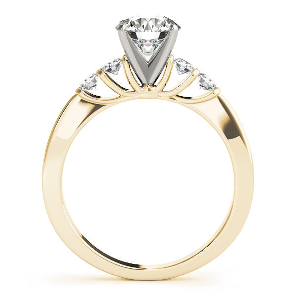 Sophisticated Prong-Set Round Diamond Engagement Ring in 10K/14K gold and platinum with certified lab-grown or natural diamonds