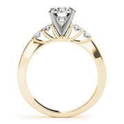Sophisticated Prong-Set Round Diamond Engagement Ring in 10K/14K gold and platinum with certified lab-grown or natural diamonds