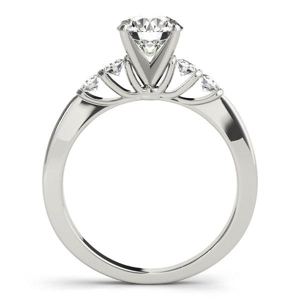 Sophisticated Prong-Set Round Diamond Engagement Ring in 10K/14K gold and platinum with certified lab-grown or natural diamonds